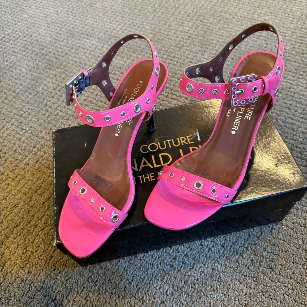 Donald J. Pliner Hot Pink Studded Heels